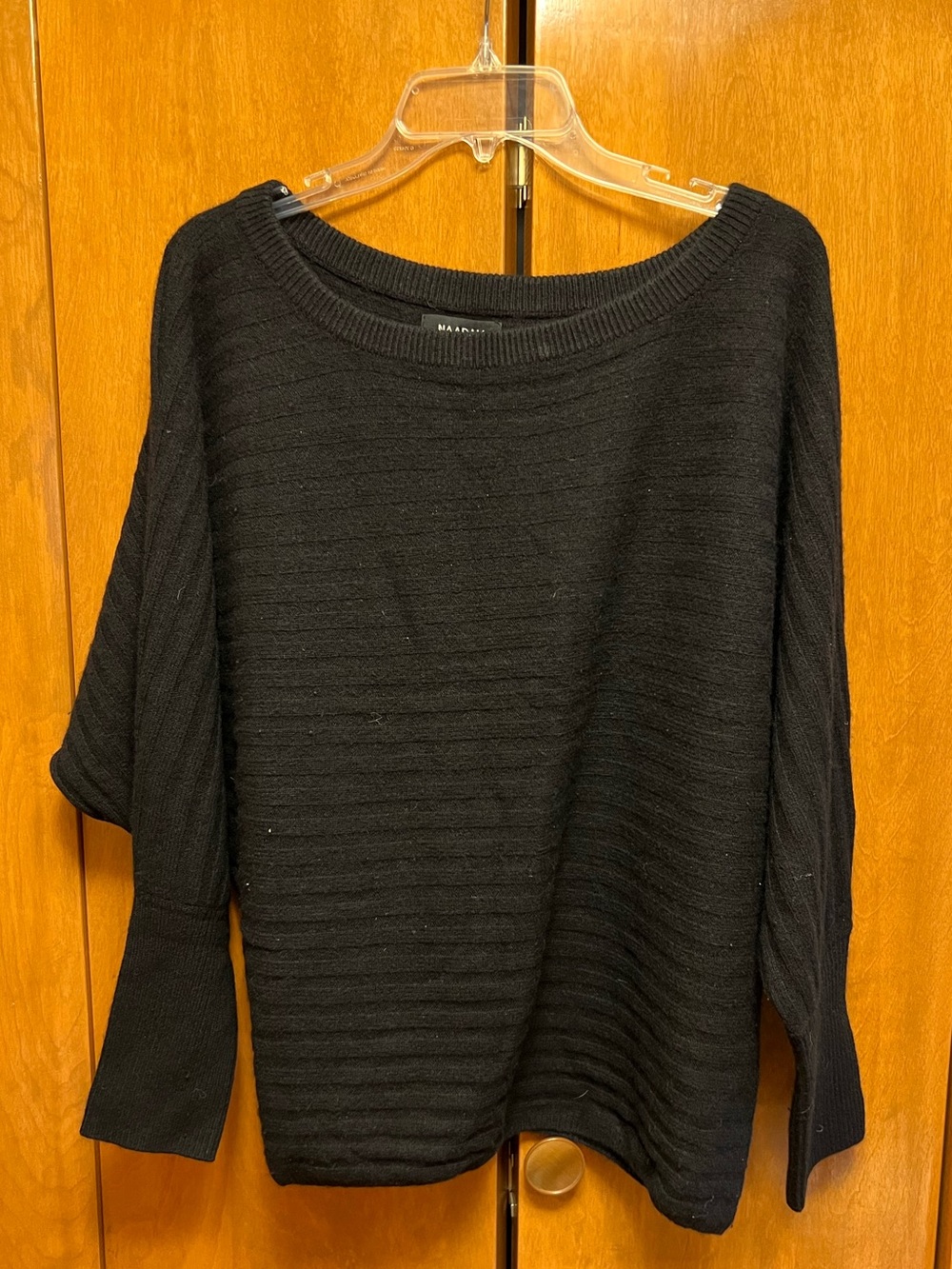 Naadam Black Ribbed Cashmere Crew Neck Sweater